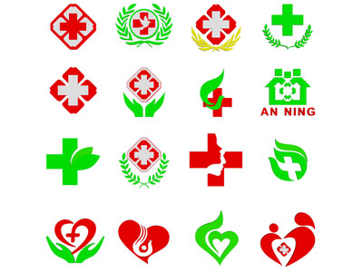 现代医院红十字LOGO 标识3d模型 现代医院红十字LOGO 标识