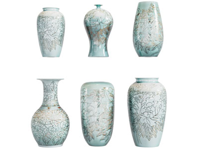 新中式陶瓷器皿 花瓶摆件