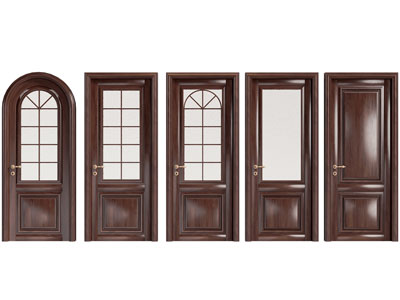 美式实木门 平开门 玻璃门 拱形门