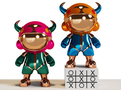 现代抽象小人雕塑雕刻摆件组合