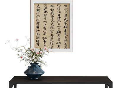 新中式书法字画装饰挂画3d模型 新中式书法字画装饰挂画
