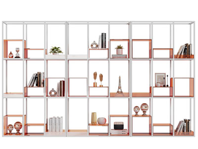 现代开放式装饰书柜3d模型 现代开放式装饰书柜