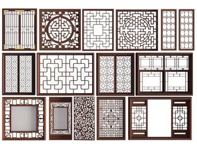 新中式镂花窗 花格 窗格