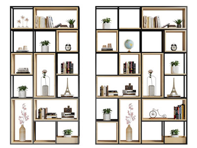 新中式开放式装饰柜3d模型 新中式开放式装饰柜