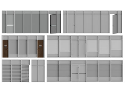 现代办公玻璃双开门 隔断 平开门