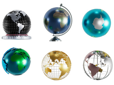 现代地球仪 摆件组合