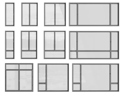 现代玻璃平开窗户