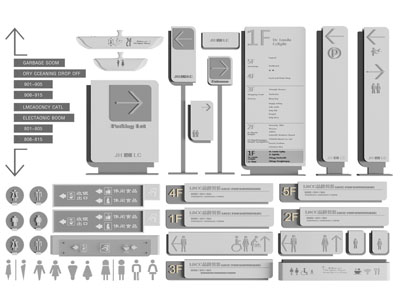 现代路标 指示牌
