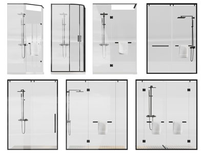 现代玻璃淋浴房3d模型 现代玻璃淋浴房