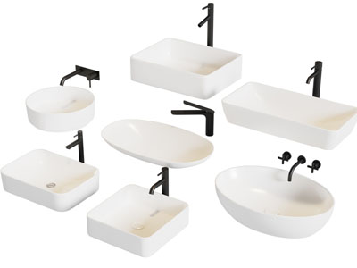 现代陶瓷洗手盆 水龙头