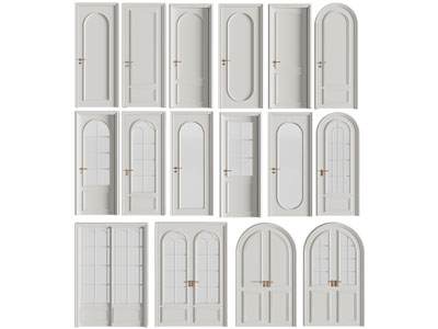 法式木门 玻璃门 双开门 大门