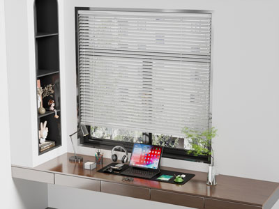 现代笔记本电脑 台灯 耳机 花瓶花卉摆件组合