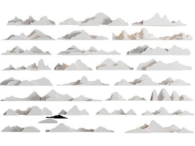 新中式假山片石 山脉 景观石头