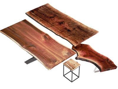 现代长方形原木面茶几 餐桌3d模型 现代长方形原木面茶几 餐桌