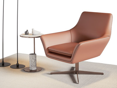 现代休闲椅子 边几