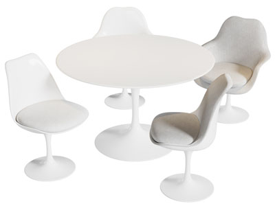 现代休闲圆形餐桌椅组合