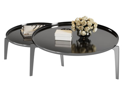 现代圆形托盘茶几3d模型 现代圆形托盘茶几