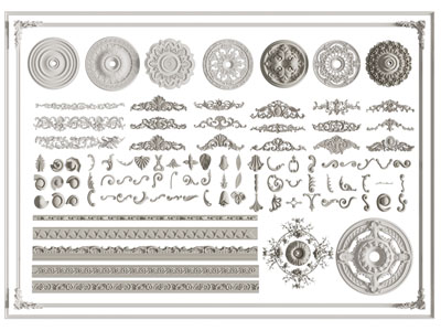 欧式圆形雕花灯盘 装饰构件 石膏线条