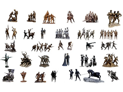 现代红军 人物雕塑雕刻 摆件组合3d模型 现代红军 人物雕塑雕刻 摆件组合