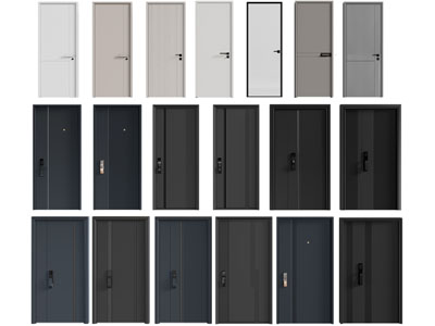 现代平开门 木门 双开门 子母入户门