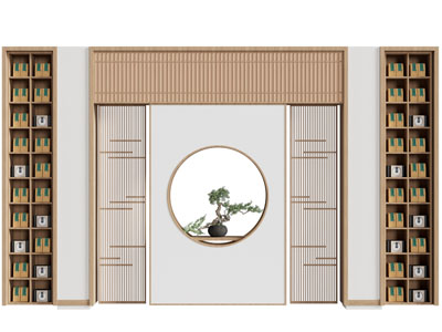 新中式隔断背景墙3d模型 新中式隔断背景墙