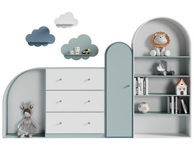 现代儿童装饰柜 书柜3d模型 现代儿童装饰柜 书柜