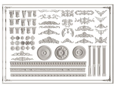 欧式雕花装饰构件 柱托 灯盘 石膏线条