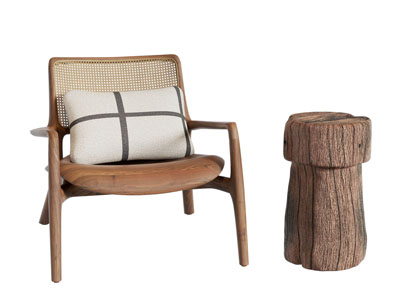 新中式中古风休闲椅子 边几