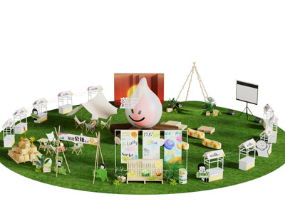 现代集市售卖车 摊位 摊点美陈