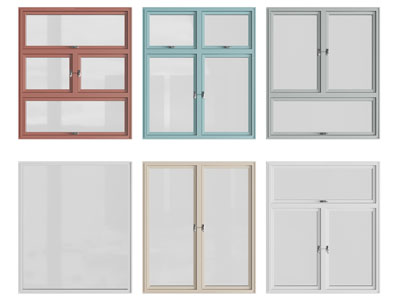 现代推拉窗户 平开窗户