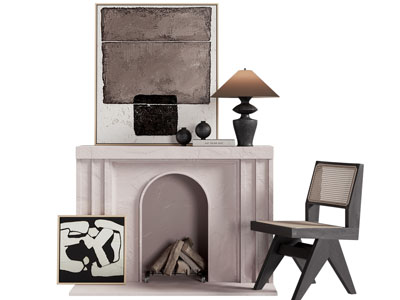 侘寂风壁炉火炉 休闲椅子