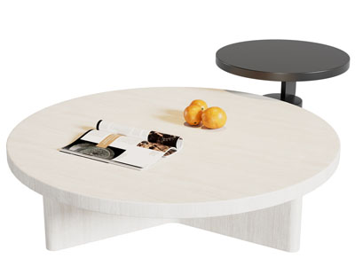 现代圆形茶几边几3d模型 现代圆形茶几边几