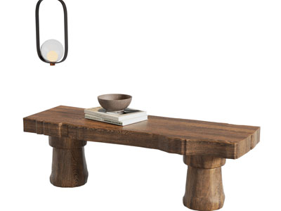 侘寂风实木长凳子