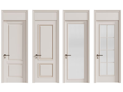 现代木门 玻璃门 平开门