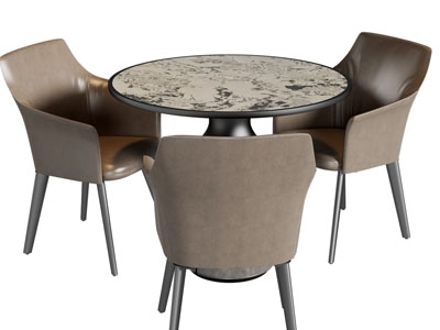 现代休闲圆形桌椅组合