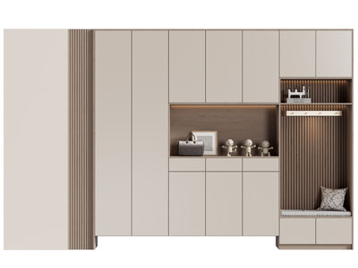 现代玄关鞋柜3d模型 现代玄关鞋柜