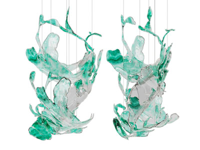 现代浪花造型的水晶吊灯