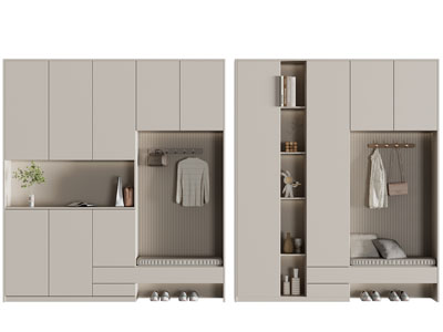 现代玄关鞋柜3d模型 现代玄关鞋柜