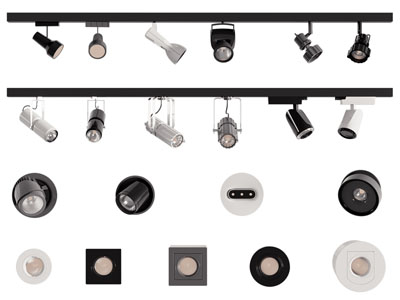 现代轨道磁吸灯 可转向筒灯射灯