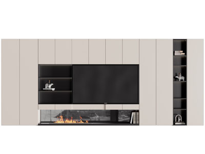 现代装饰壁炉火炉的电视背景墙3d模型 现代装饰壁炉火炉的电视背景墙