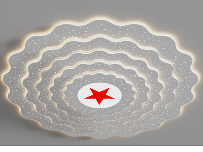 现代装饰五角星的吸顶灯3d模型 现代装饰五角星的吸顶灯