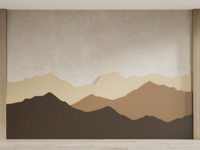 新中式装饰山脉景观墙 背景墙3d模型 新中式装饰山脉景观墙 背景墙