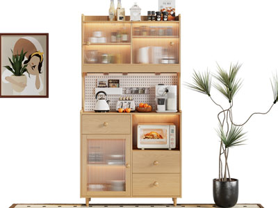 北欧实木餐边柜3d模型 北欧实木餐边柜