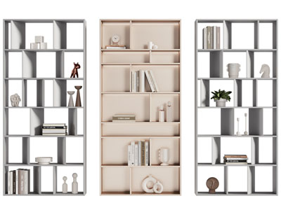 现代开放式书柜 书架 装饰柜3d模型 现代开放式书柜 书架 装饰柜