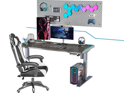 现代电竞 电脑 书桌椅组合3d模型 现代电竞 电脑 书桌椅组合