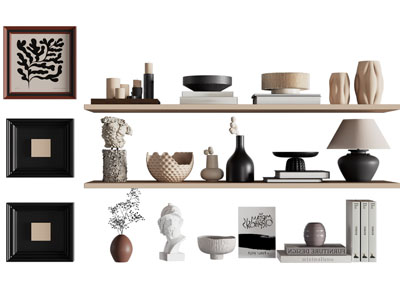 现代陶艺器皿摆件组合 装饰挂画