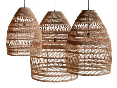 新中式民宿竹编灯罩吊灯