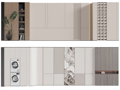 侘寂风背景墙3d模型 侘寂风背景墙