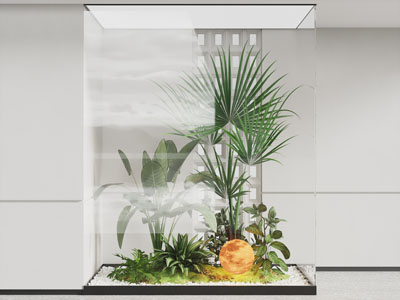 现代室内花草植物景观园艺小品