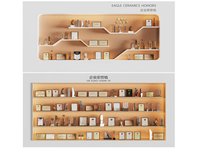 现代奖状奖章 荣誉背景墙3d模型 现代奖状奖章 荣誉背景墙